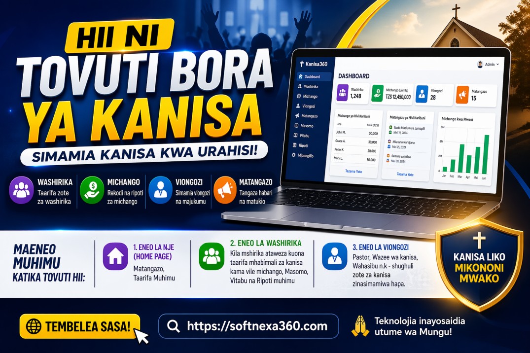 Tovuti Bora ya Kanisa 2026! Simamia Washirika, Michango na Viongozi kwa Urahisi